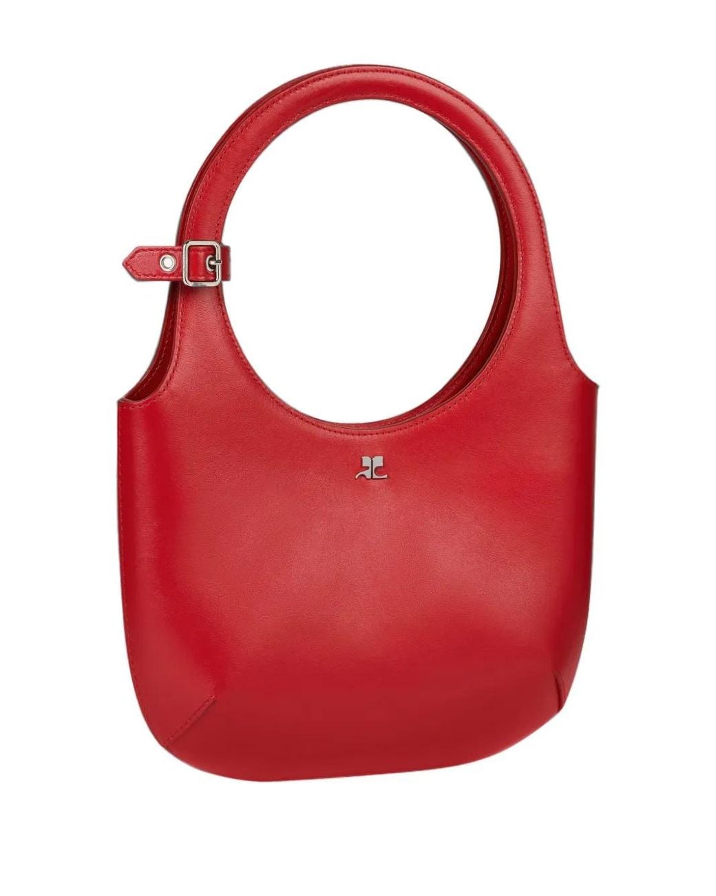 Courreges Red Holy Leather Tote Bag