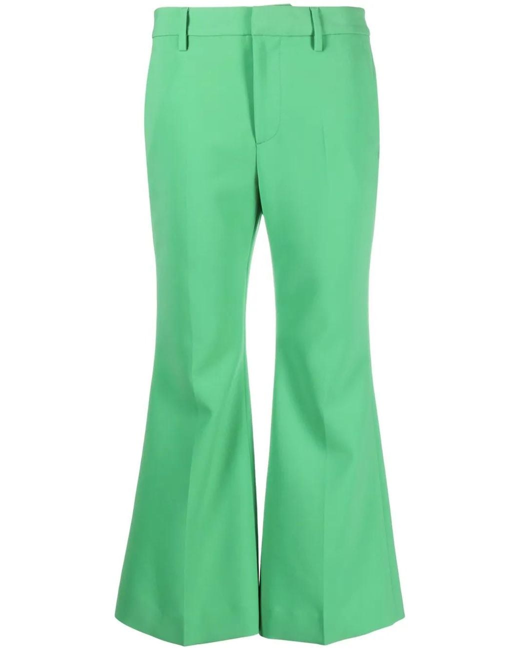 DSquared² Green Kick-Flare Cropped Trousers