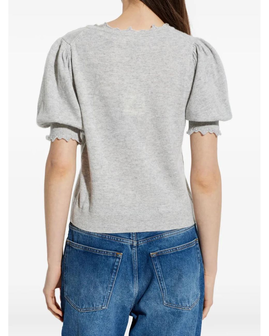 Ulla Johnson White Polline Ruffled-Sleeve T-Shirt