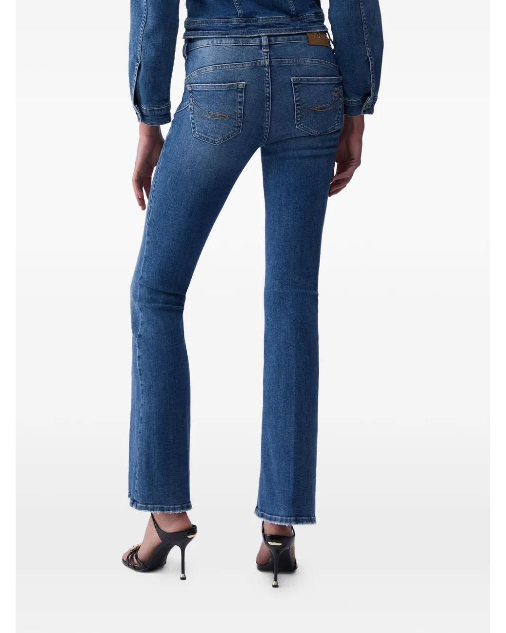 Liu Jo Blue Belt-Loop Pocket Jeans