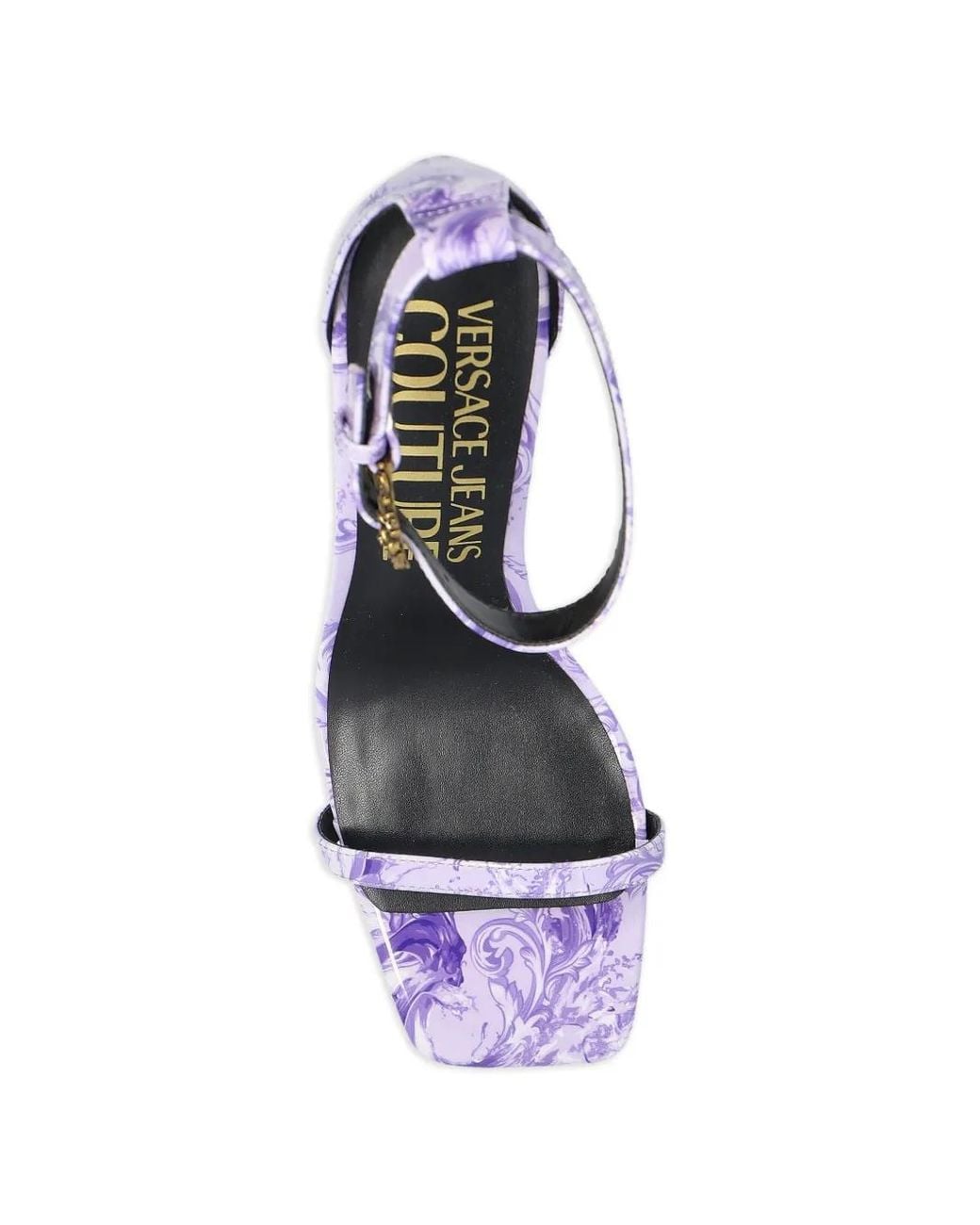Versace Jeans Couture White Barocco-Print Sandals
