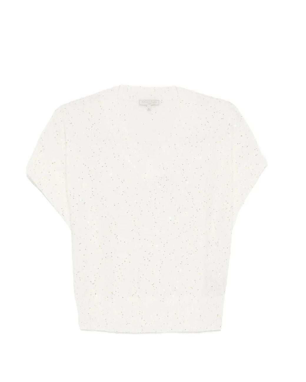 Antonelli White V-Neck Top