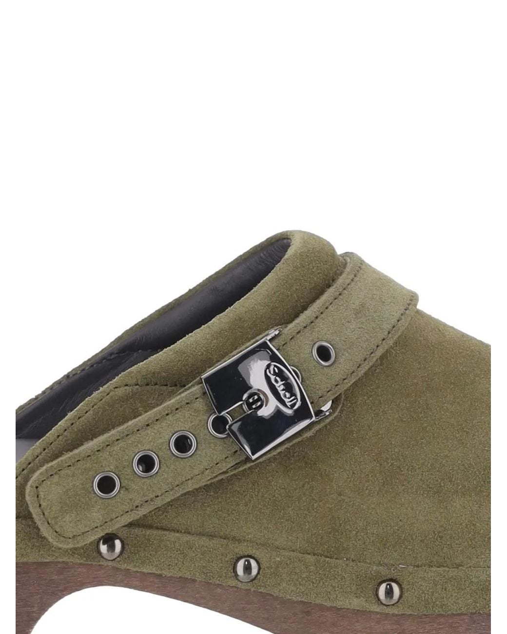 Clogs Con Borchie di Scholl in Green