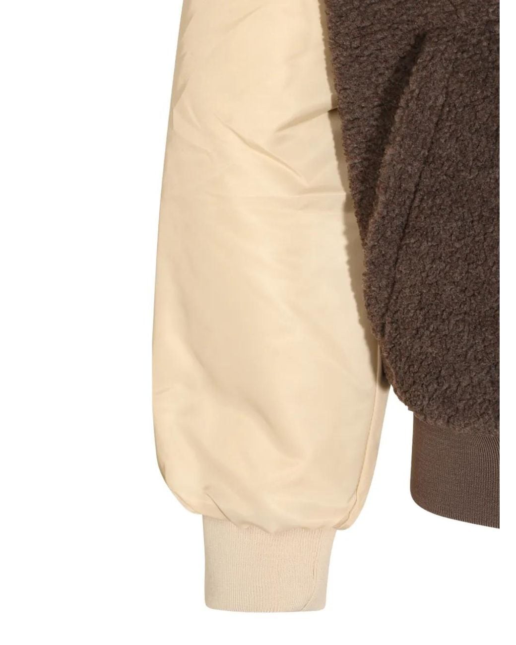 Mauna Kea Brown Fleece-Texture Panelled Jacket for men