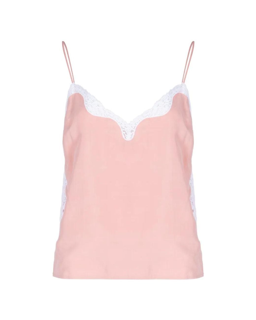 Posse Pink Tabitha Lace-Trim Top