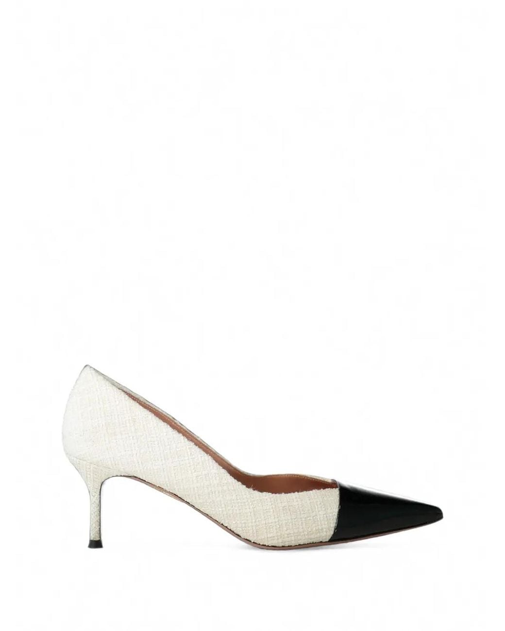 Aquazzura White Orbit Contrast-Toe Pumps