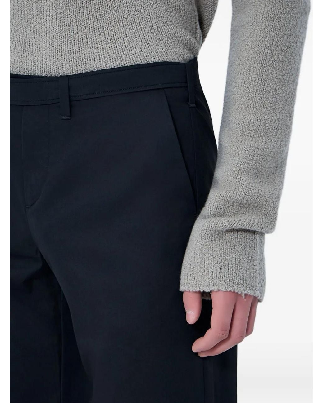 Rier Blue Mid-Rise Tailored Trousers for men