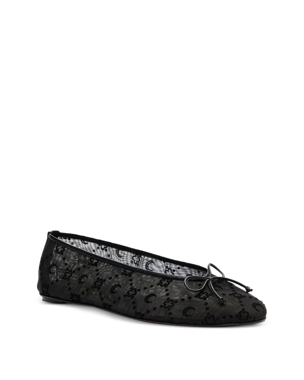 MARINE SERRE Black Moonogram Mesh Ballet Flats