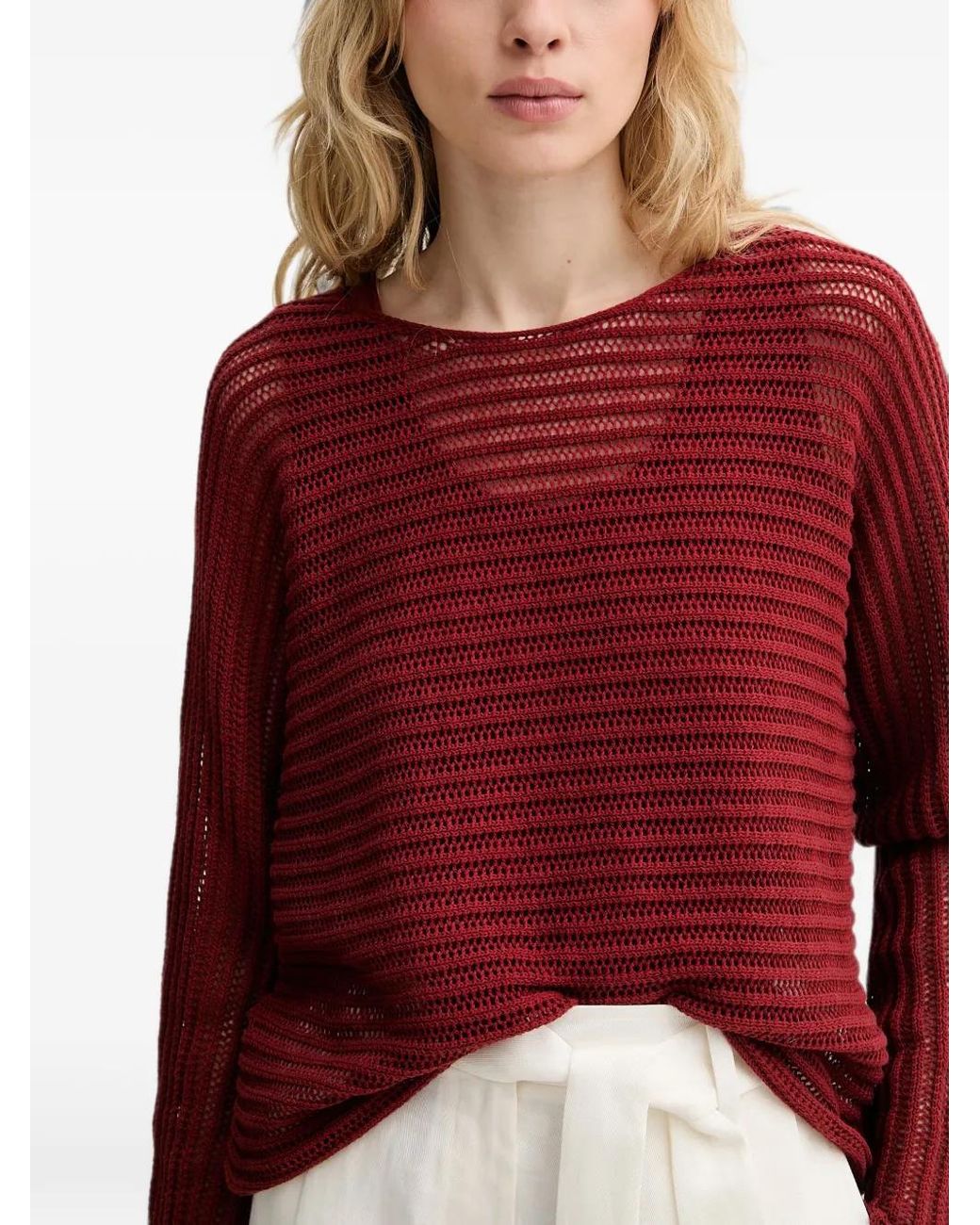 Marc O' Polo Red Pull Ajour En Maille Ajourée