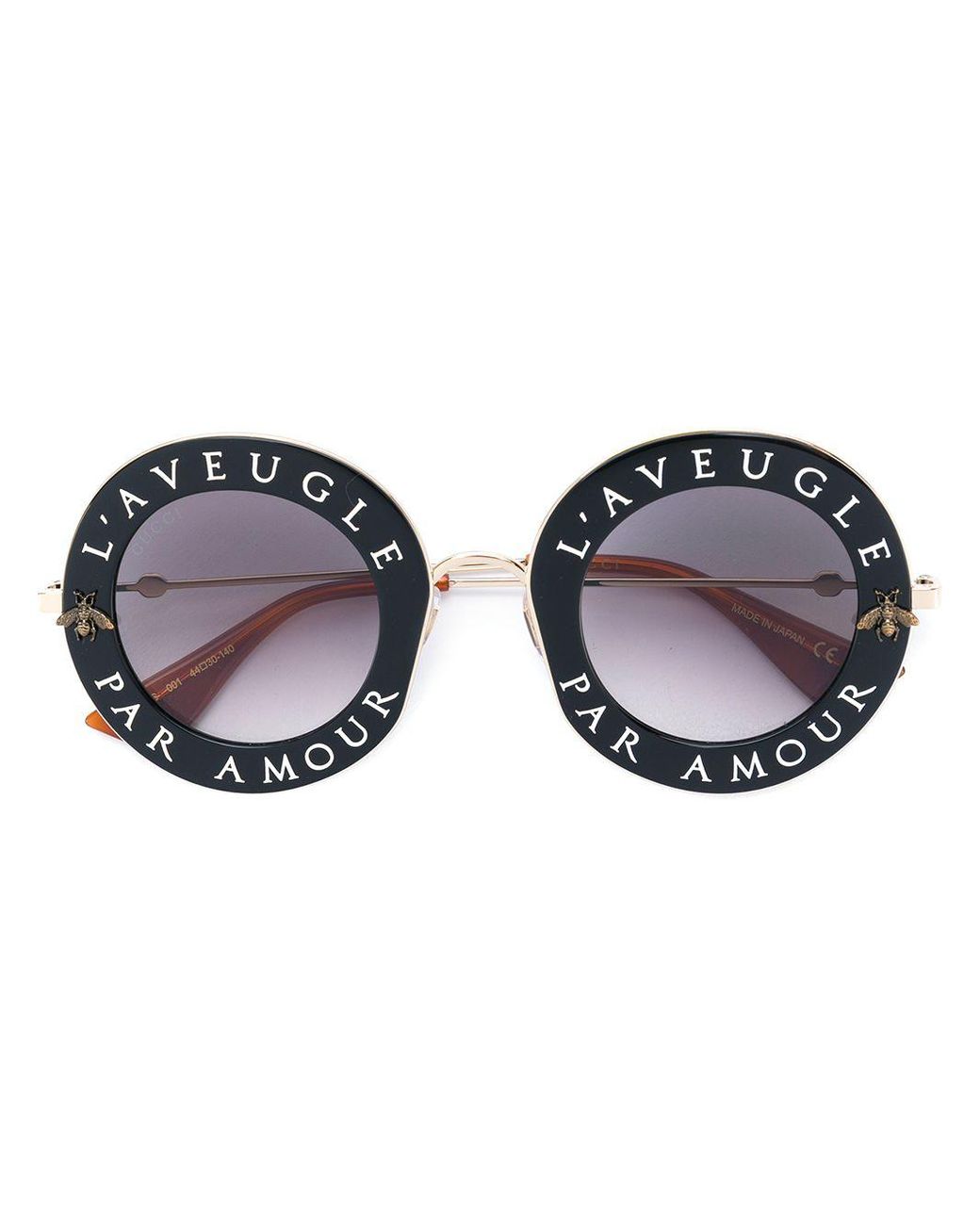 Gucci Round-frame Metal Sunglasses in Black for Men | Lyst