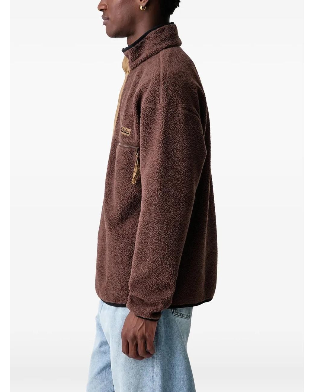 Columbia Brown Helvetia Ii Fleece Press-Stud Sweater for men