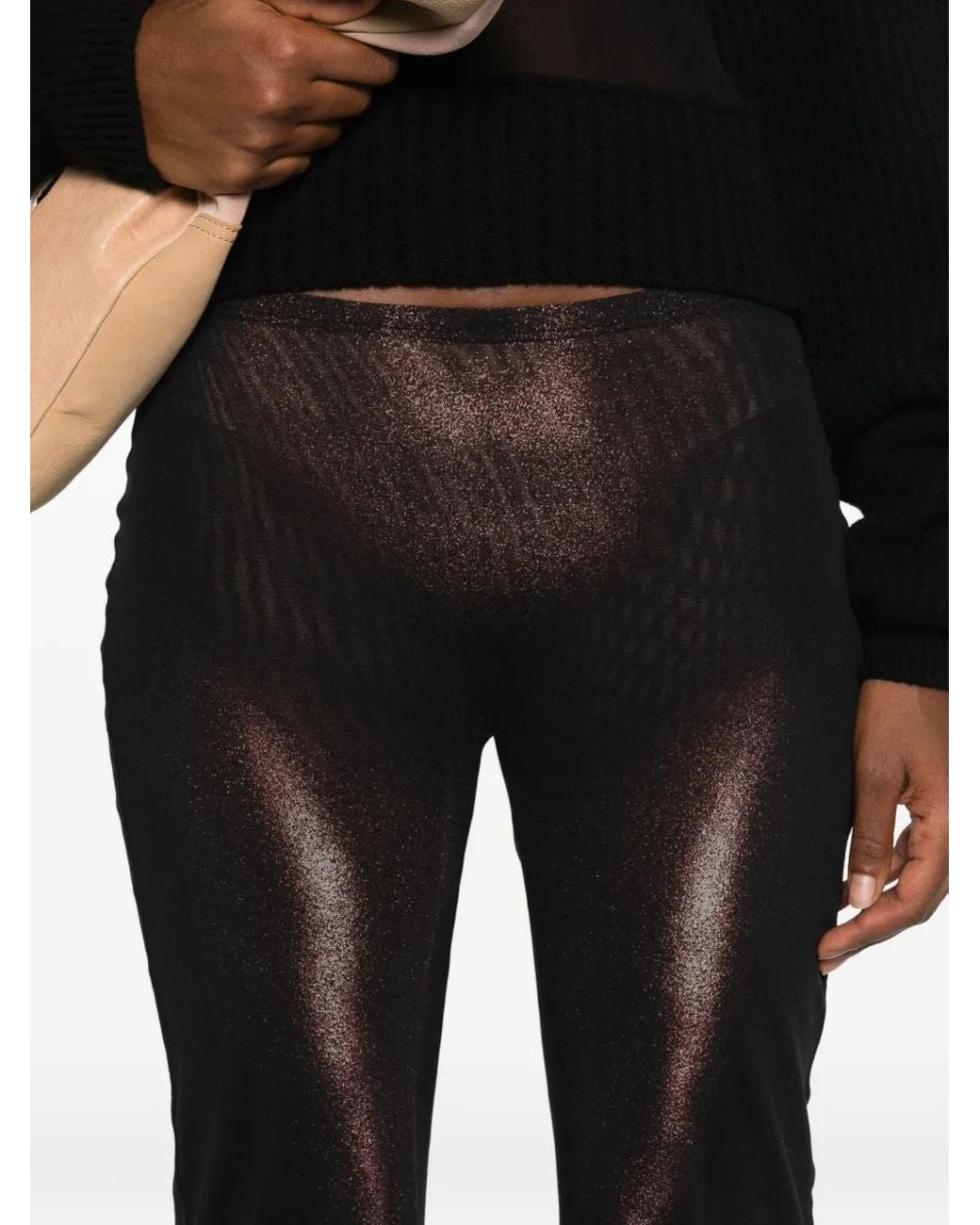 Jean Paul Gaultier Black Body-Print Mesh Trousers