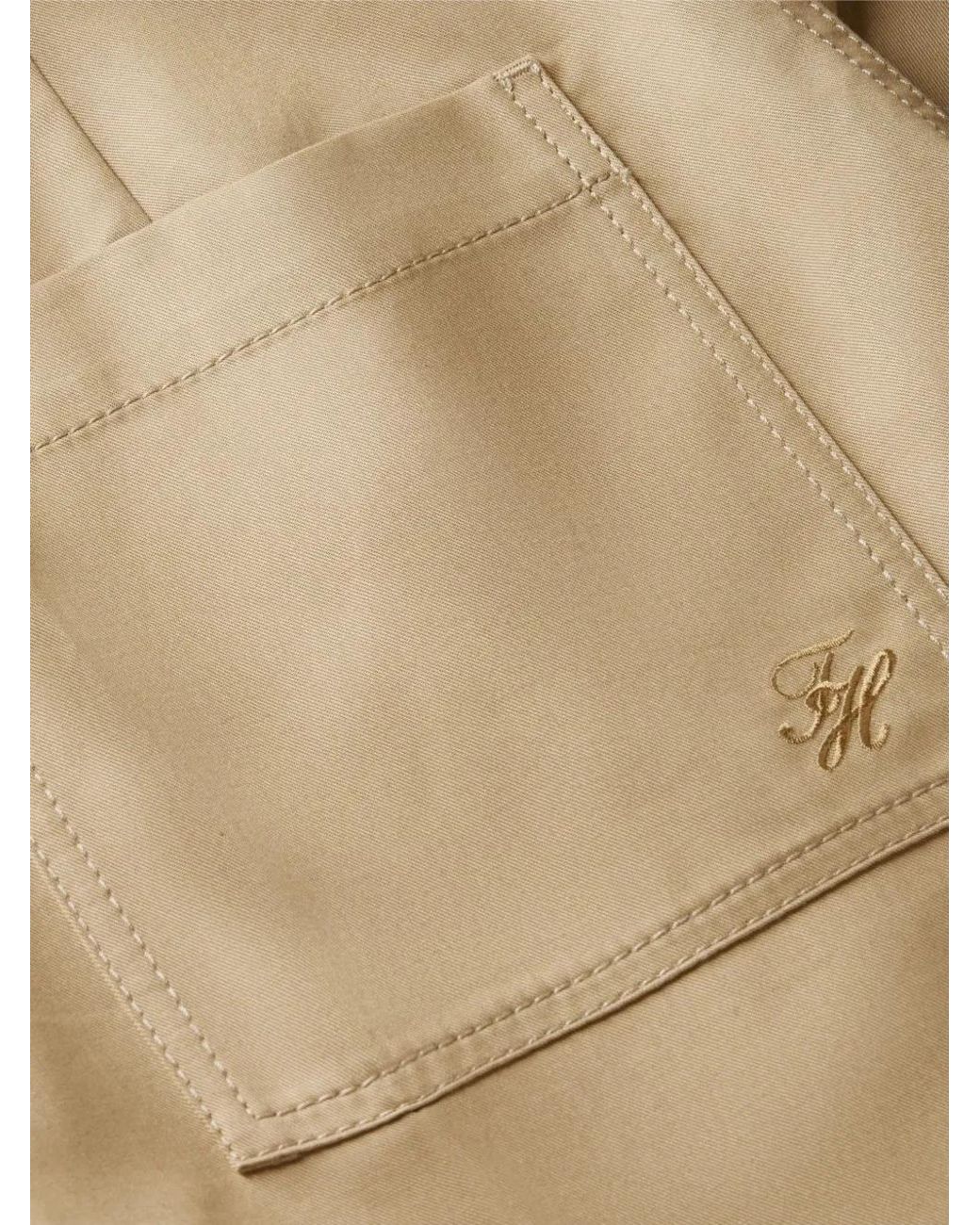 Tommy Hilfiger Natural Pantalon Ample À Design Plissé