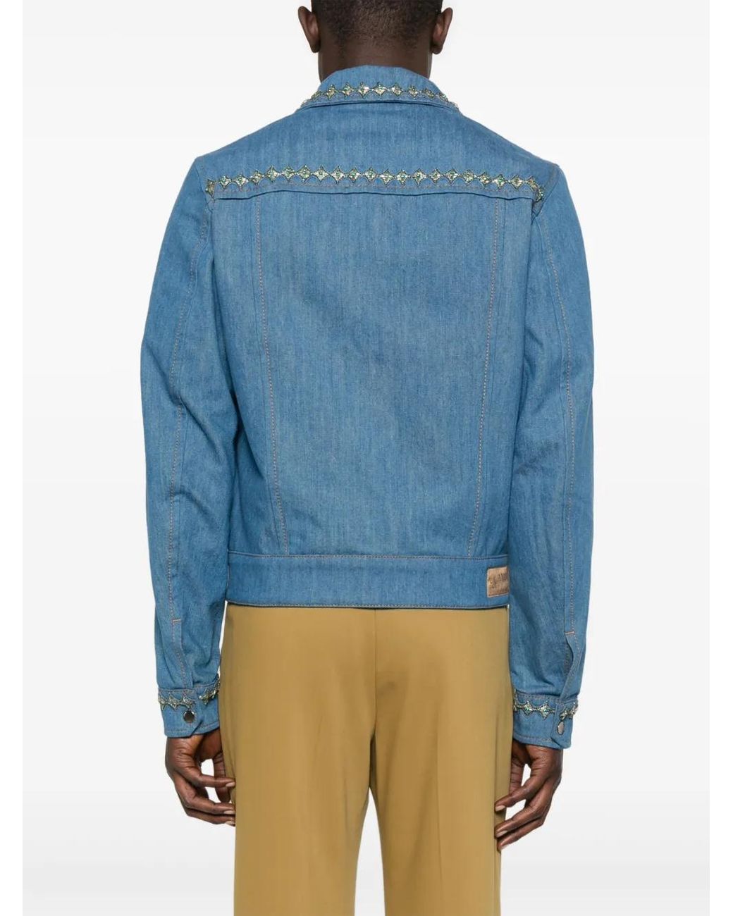 Amiri Blue Crystal-Embellished Jacket for men