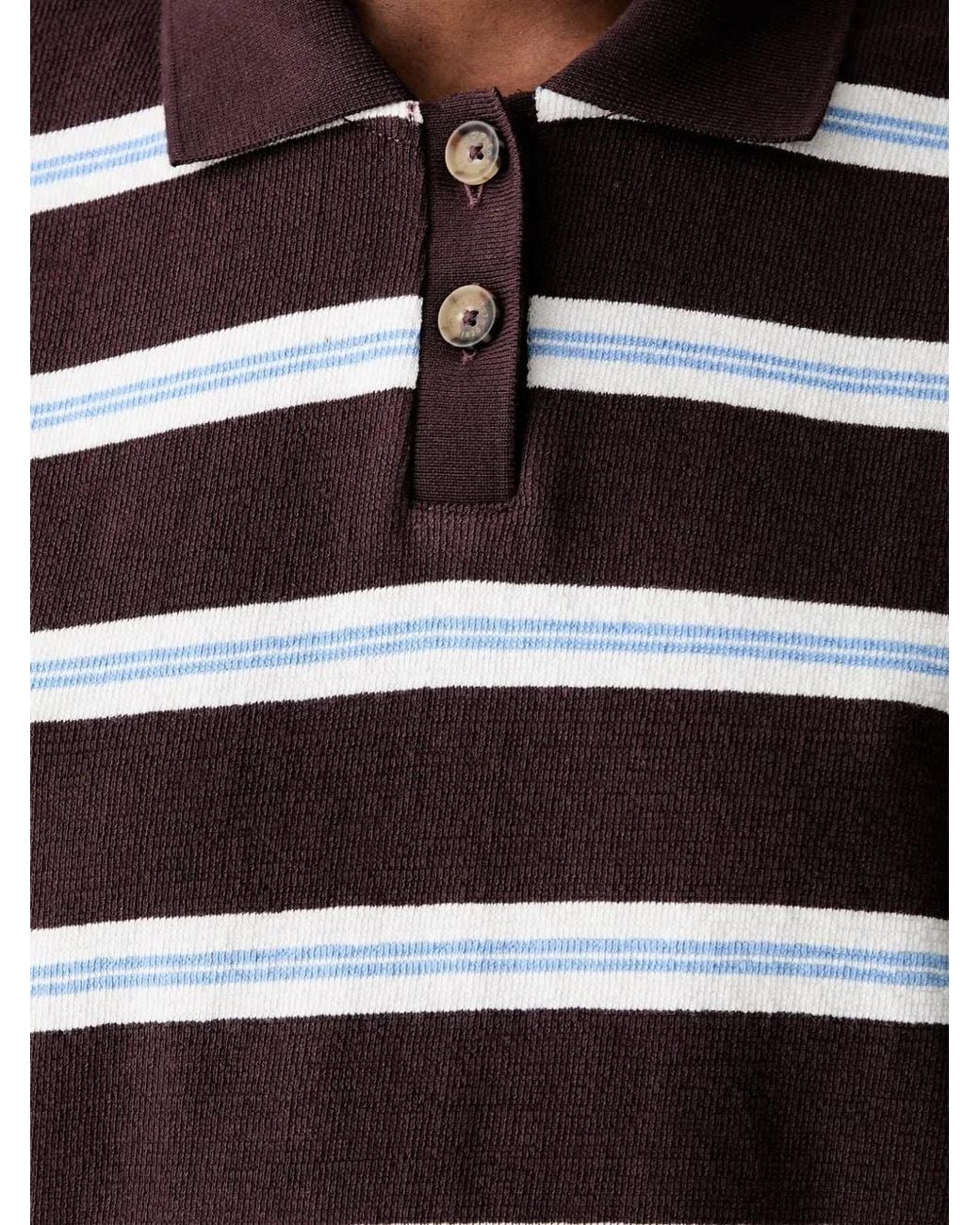 Marc O' Polo Blue Striped Short-Sleeve Polo Shirt
