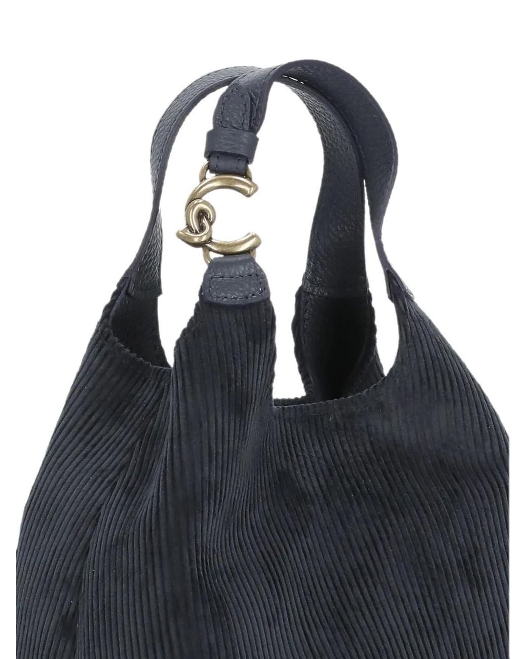 Coccinelle Blue Corduroy-Effect Tote Bag