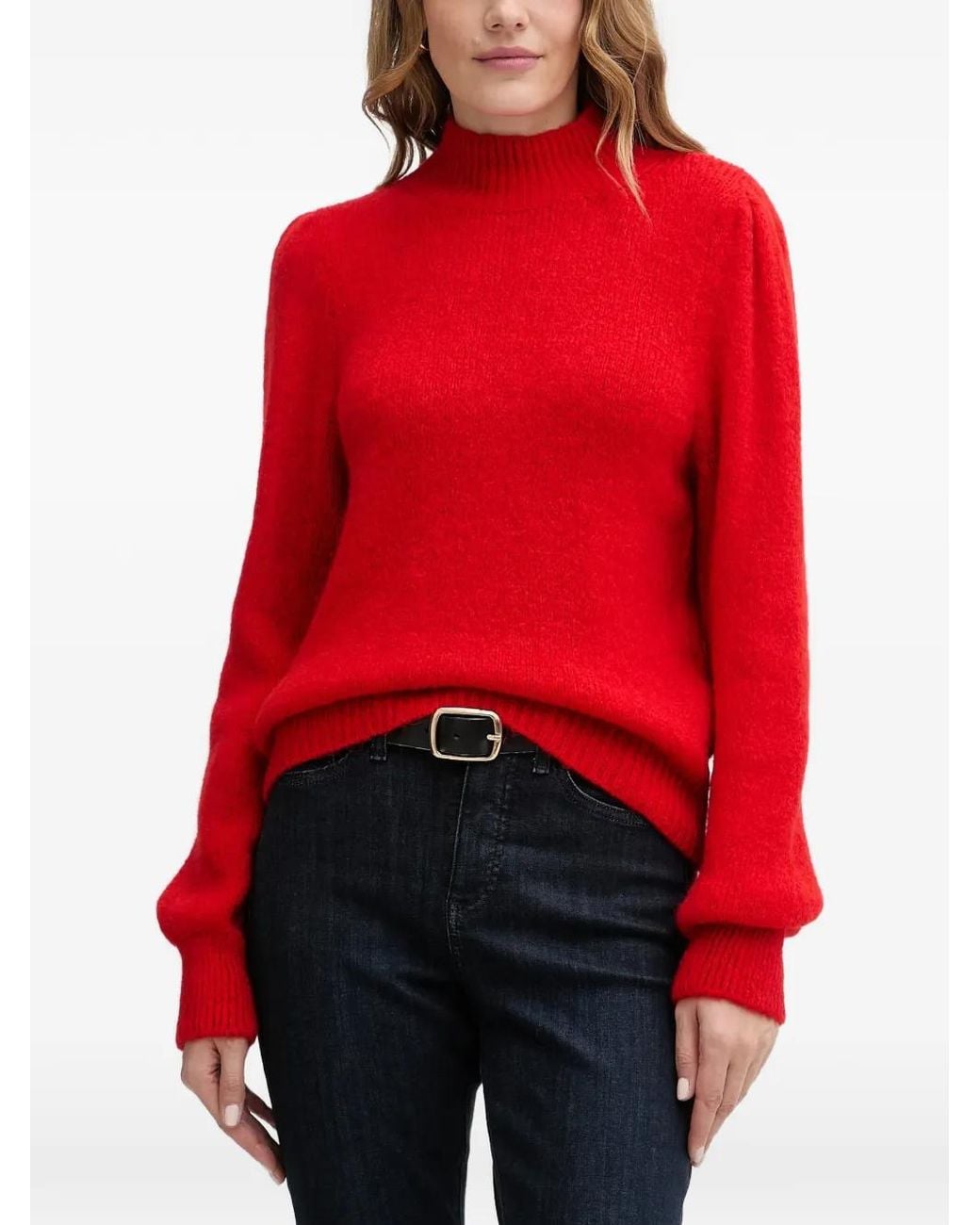 Morgan Red High-Neck Sweater