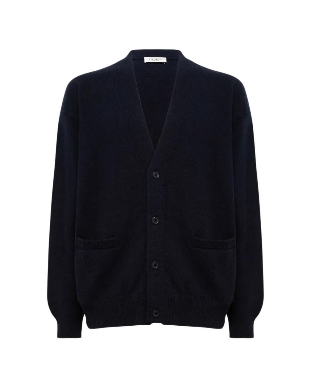 Laneus Blue Button-Fastening Knitted Cardigan for men
