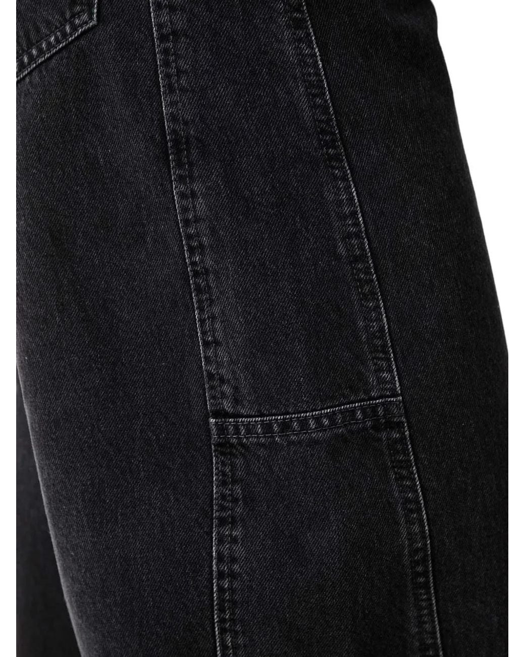 Marc O' Polo Black Enni Faded-Effect Barrel-Leg Jeans