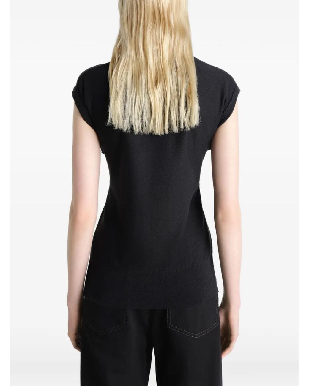 Lemaire Black Sleeveless Buttoned Top