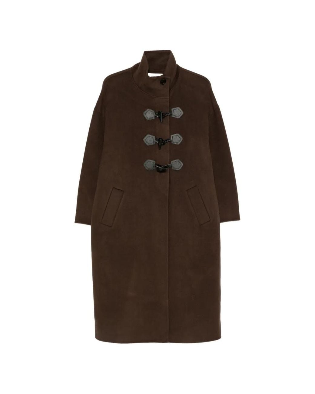 Ba&sh Brown Manteau Kaya À Col Montant Et Fermeture Duffle-Coat