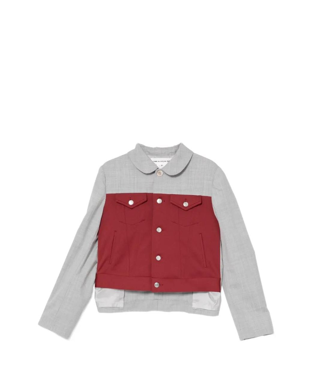 Comme des Garçons Red Two-Tone Panelled Jacket