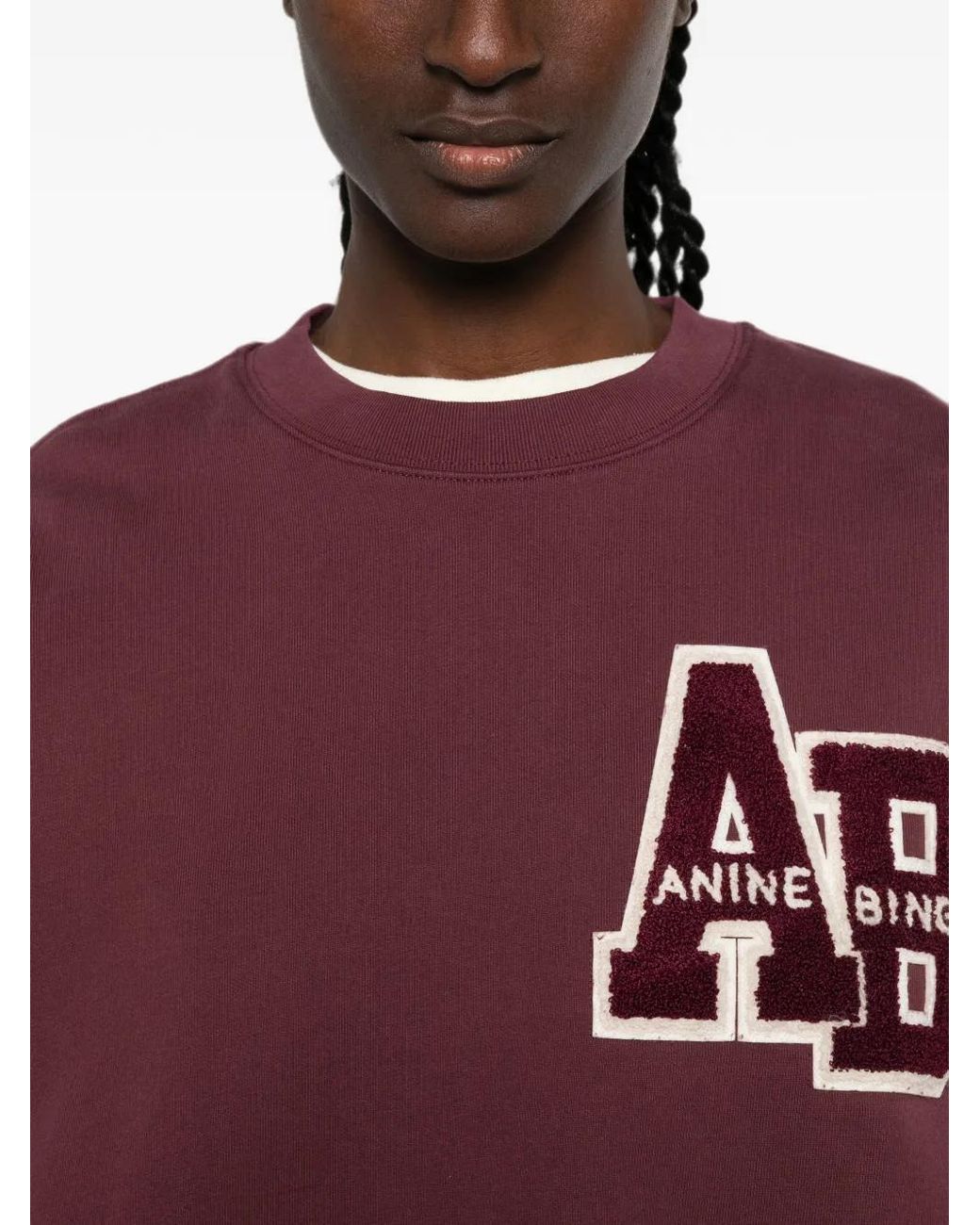 Anine Bing Purple Miles Sweatshirt Letterman