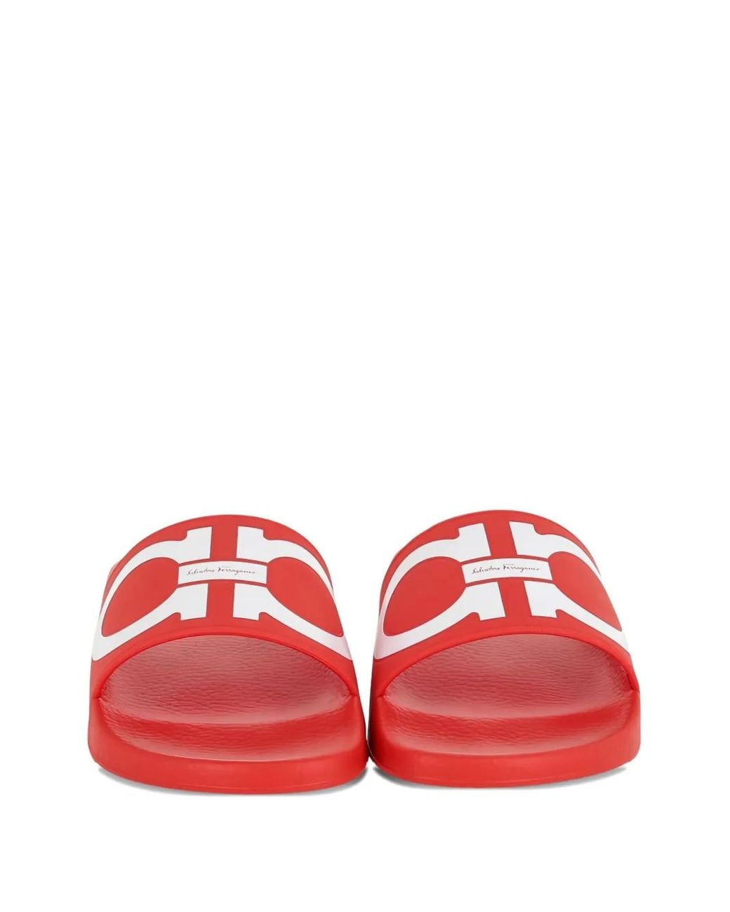 Ferragamo Red Logo-Motif Slide Sandal