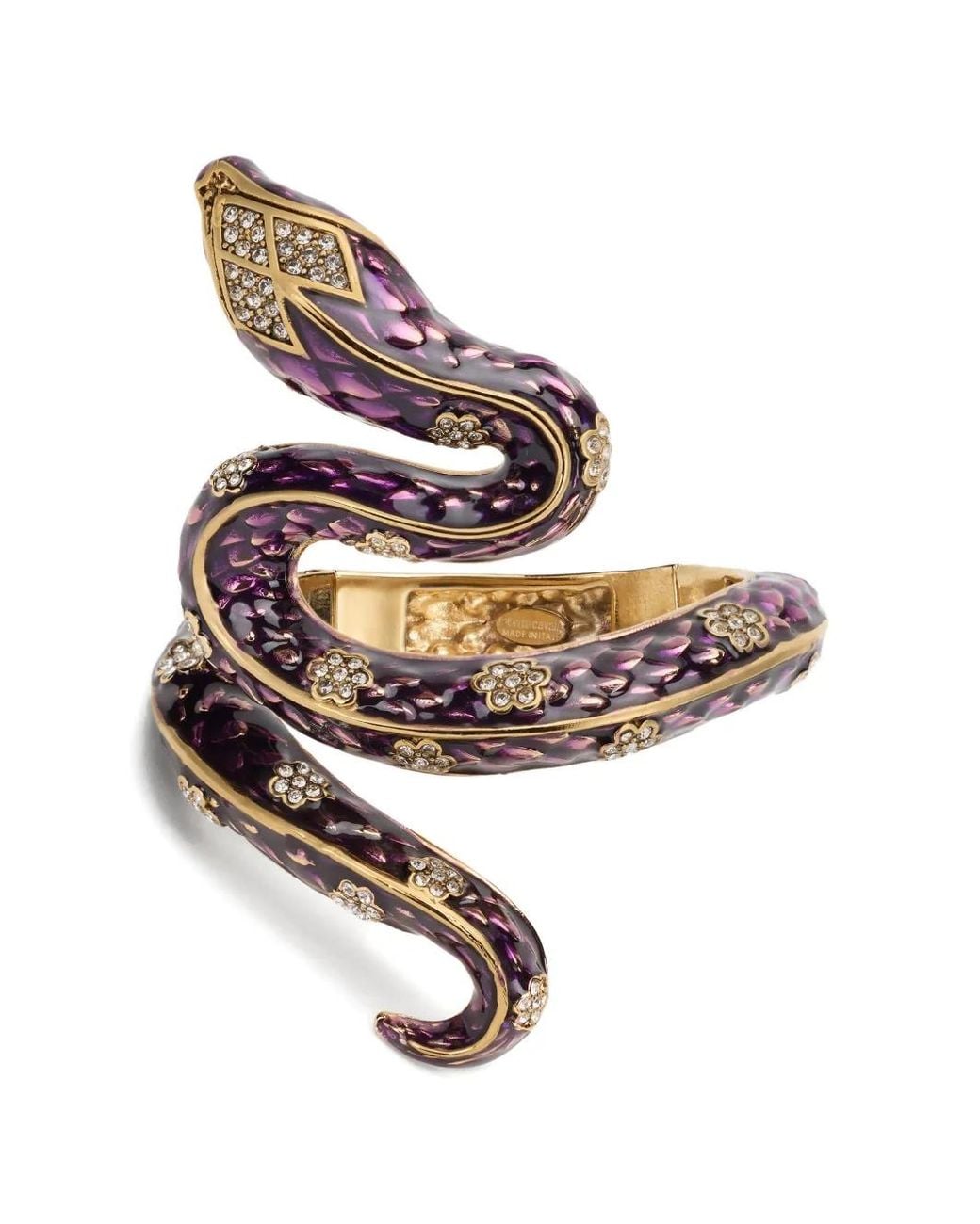 Roberto Cavalli White Bracelet Serpent Serti De Cristaux