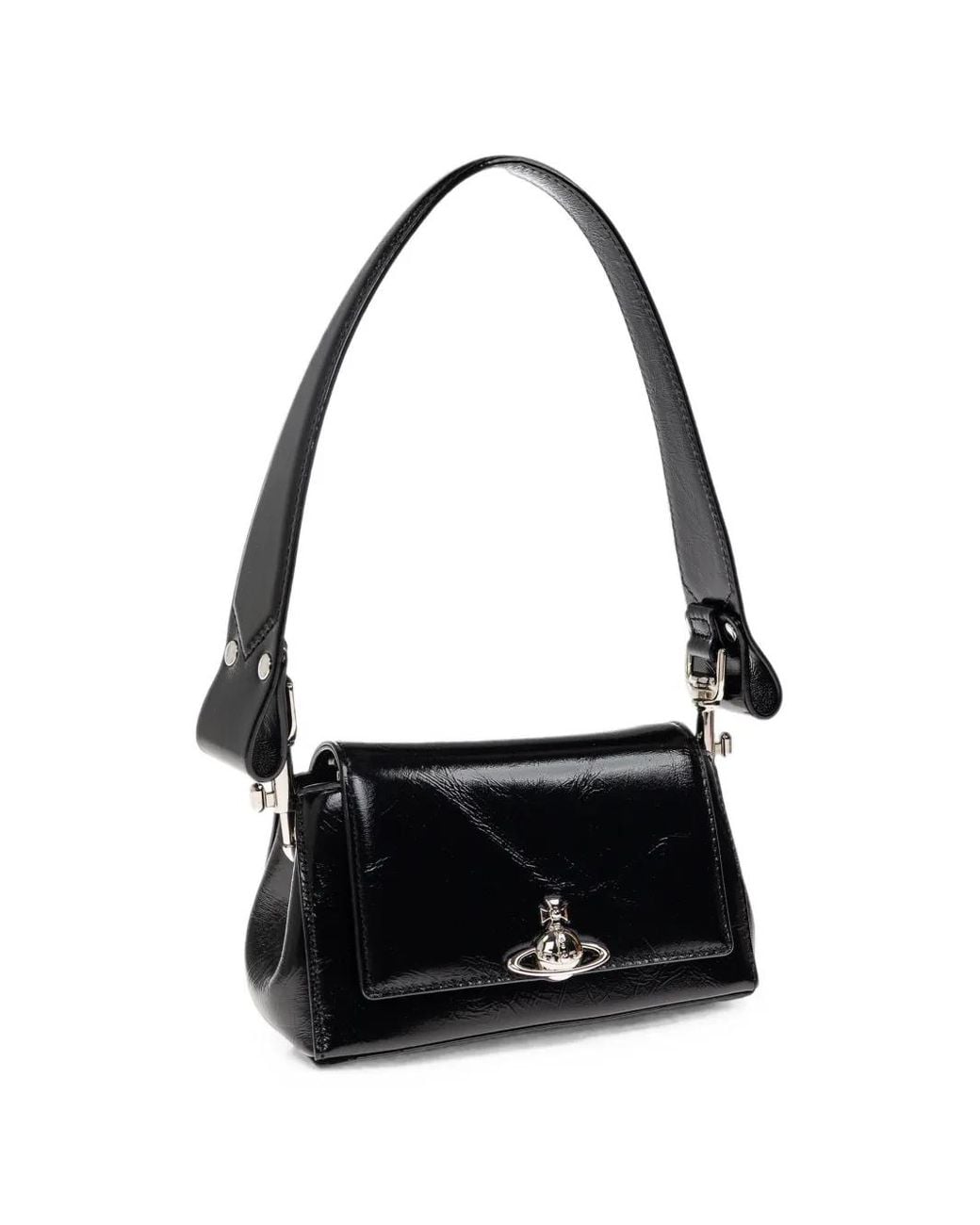 Vivienne Westwood Black Hazel Small Orb-Plaque Bag