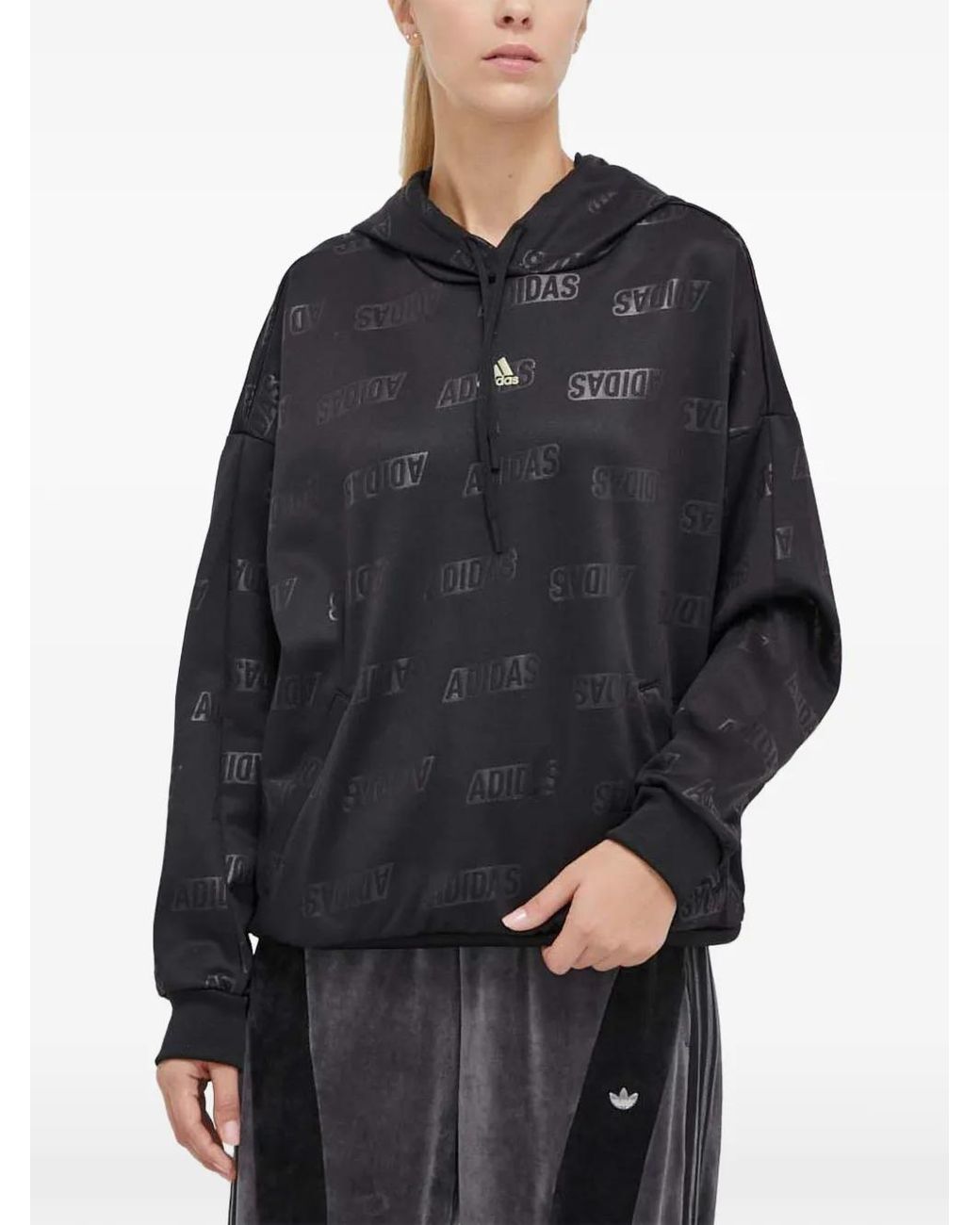 Top Con Capucha Y Logo Adidas de color Blue