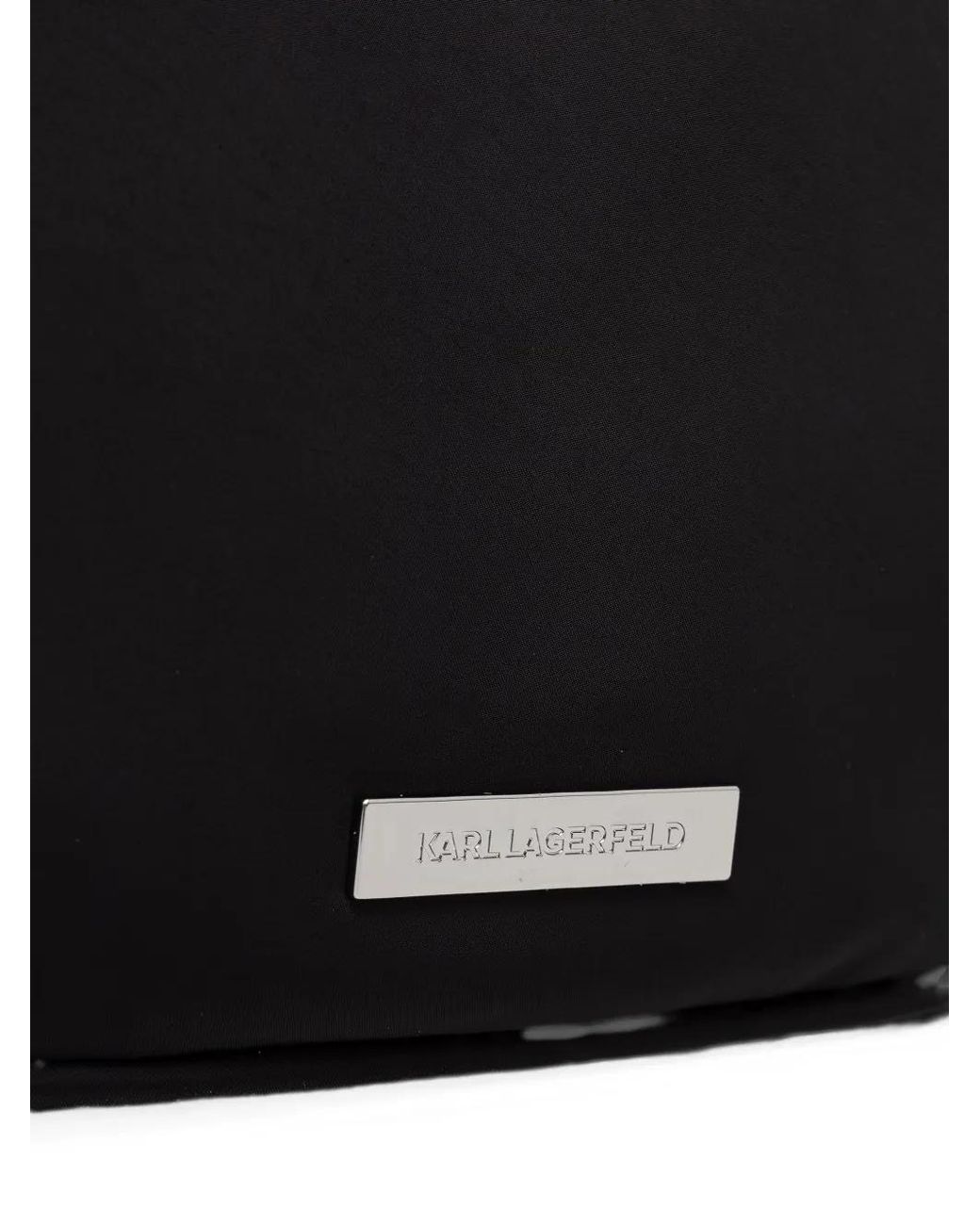 Karl Lagerfeld Black Logo-Plaque Ikonik Charm Backpack