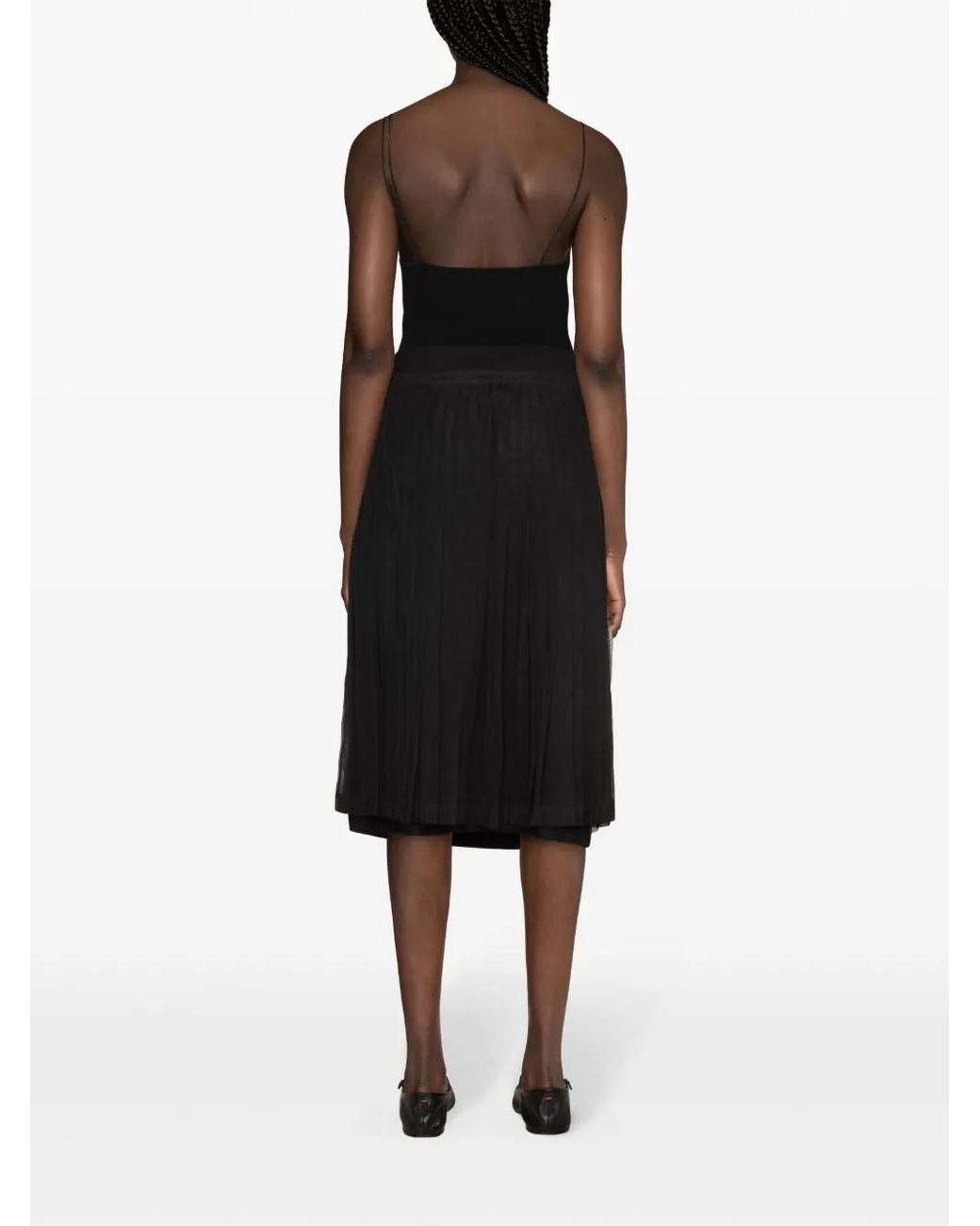 Fabiana Filippi Black Pleated Midi Skirt