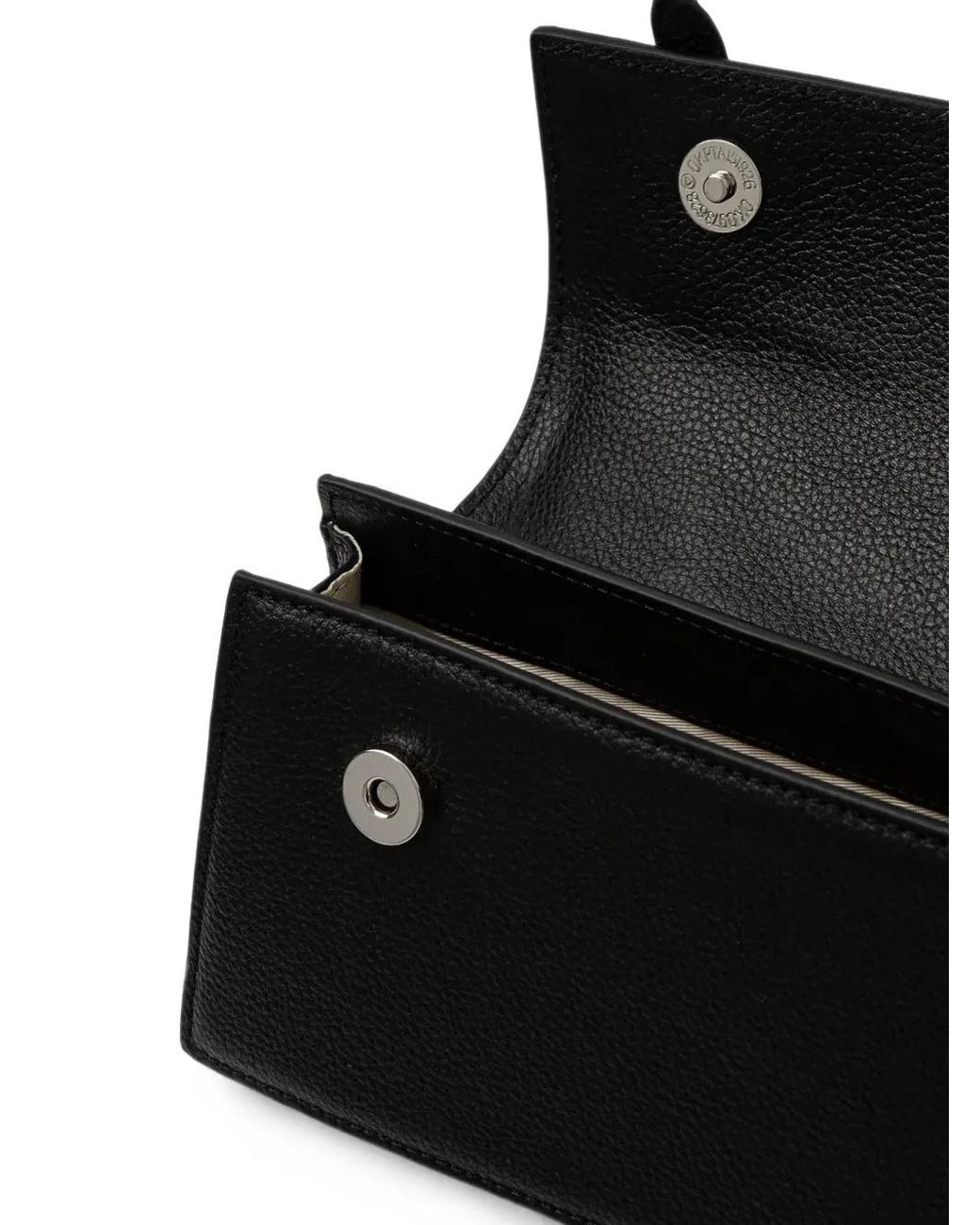Silvian Heach Black X New Martina Marechiaro Logo-Plaque Leather Tote Bag