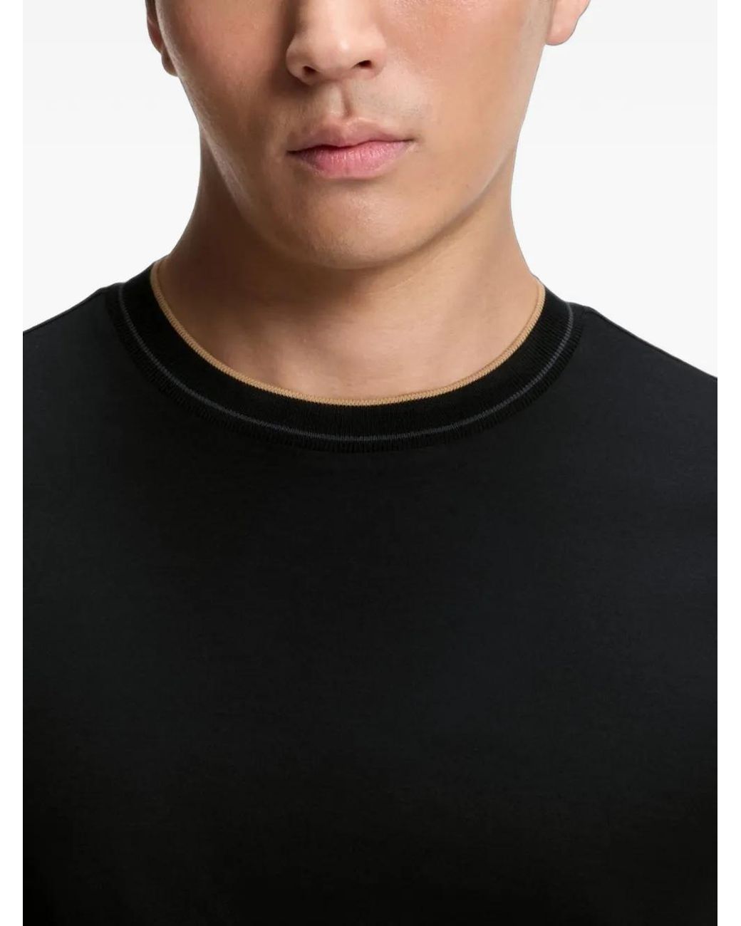 Boss Black T-Shirt Ajusté À Bords Contrastants for men