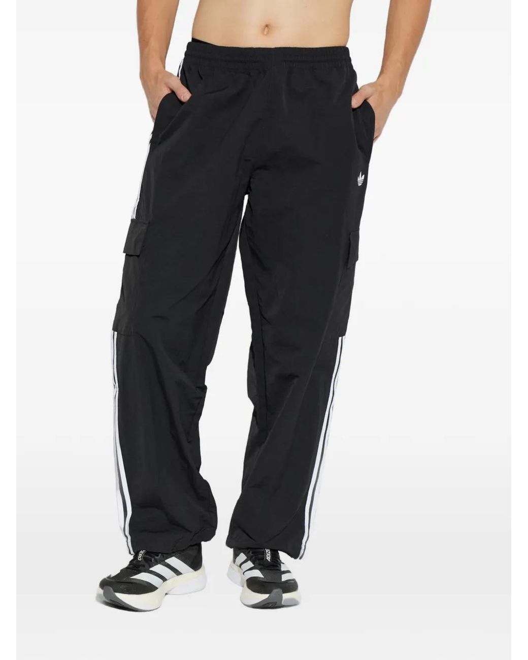 Adidas Black Adicolor Classics 3-Stripes Cargo Trousers for men