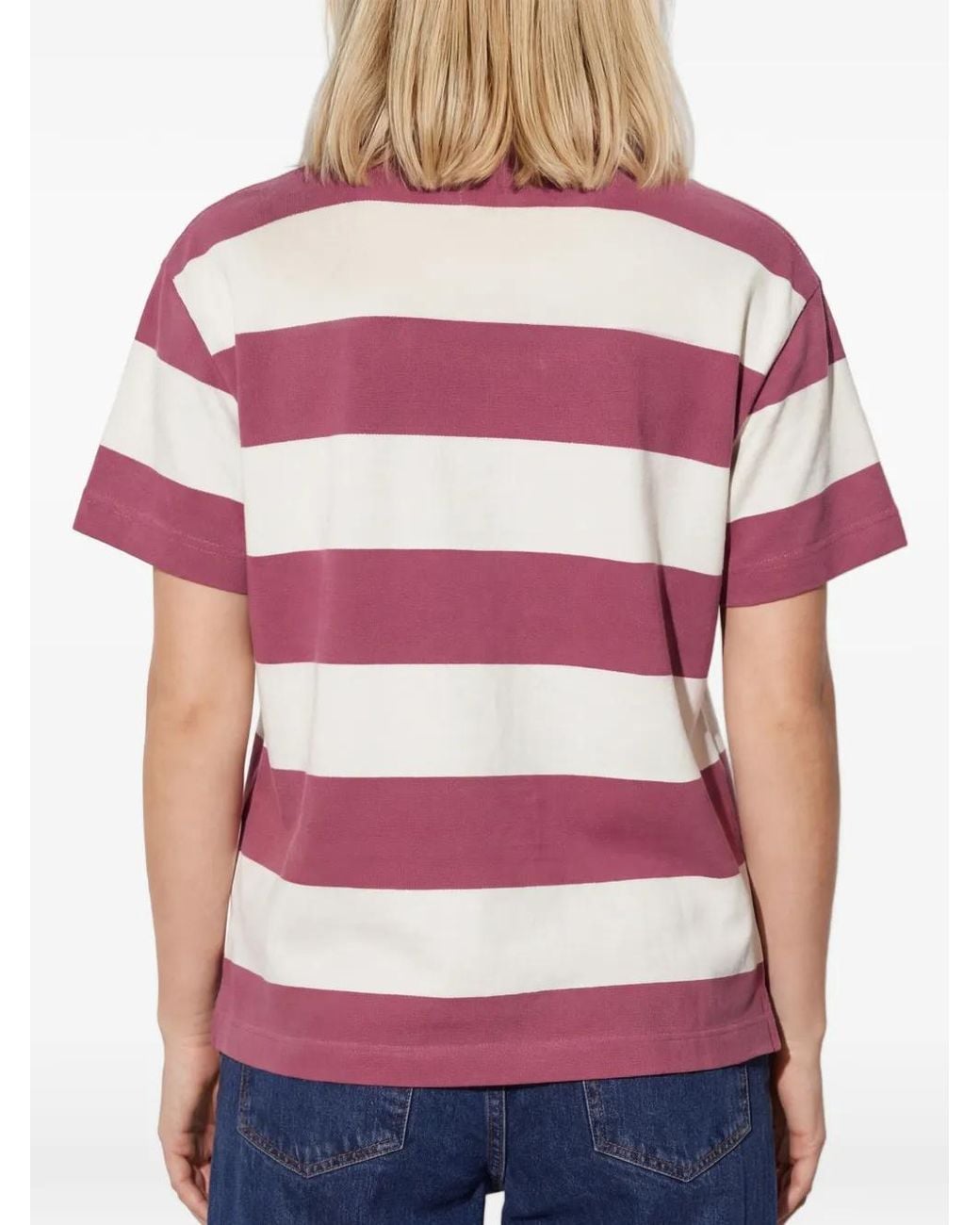 Munthe Pink Striped Polo Top