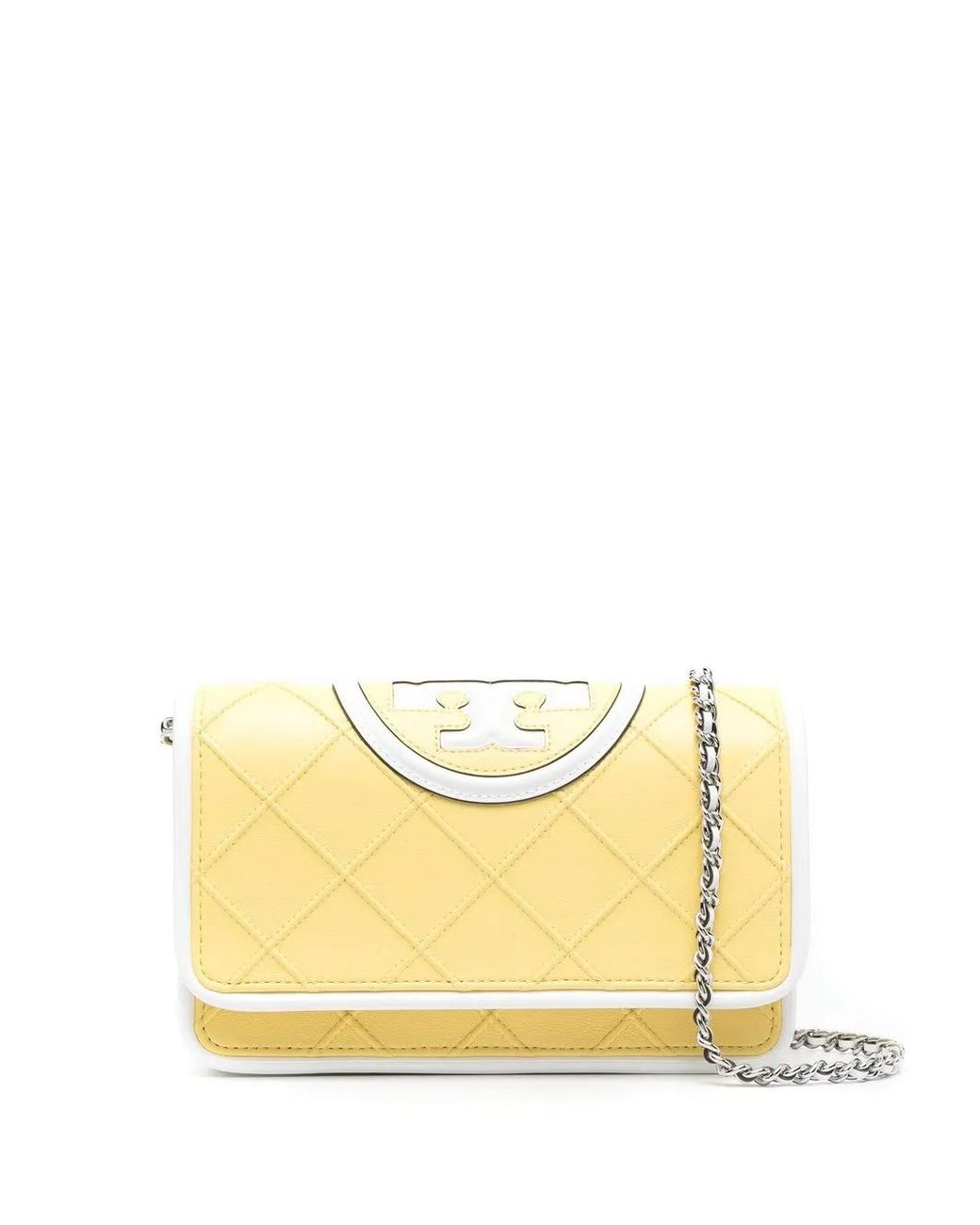 Tory Burch Yellow Quilted Leather Crossbody Bag