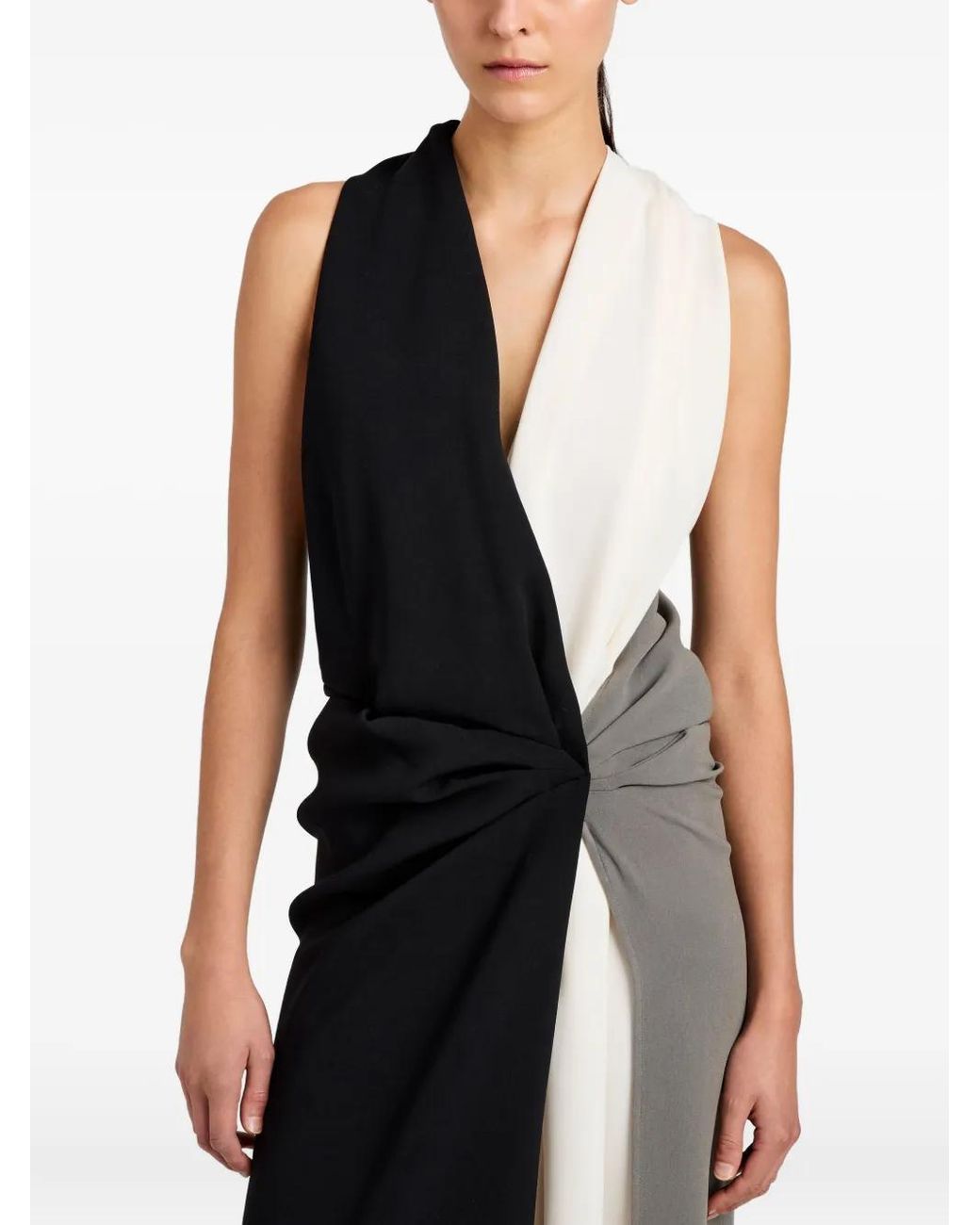 Proenza Schouler Black Elsa Knotted Midi Dress