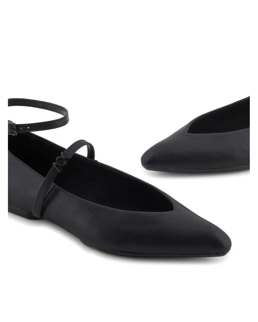 ARMANI EXCHANGE White Pointed-Toe Ballerina Shoes