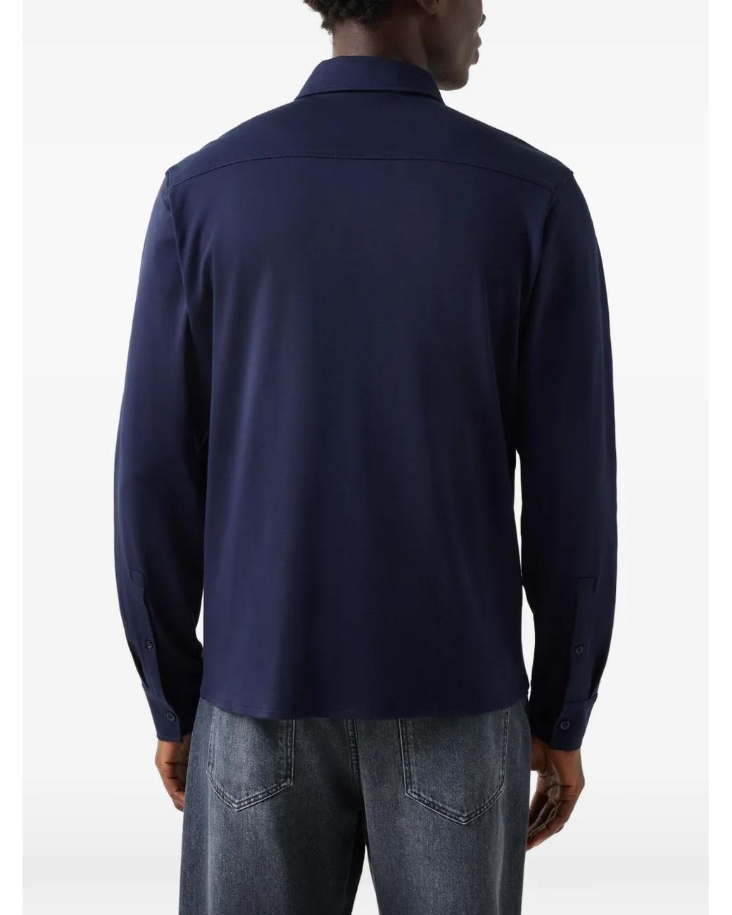 Bogner Blue Cotton Button-Down Shirt for men