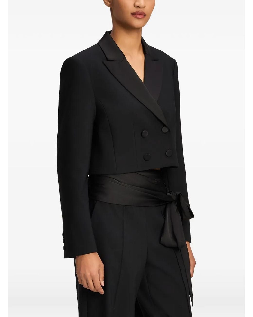 Cinq À Sept Black Blazer Romilly Crop À Boutonnière Croisée