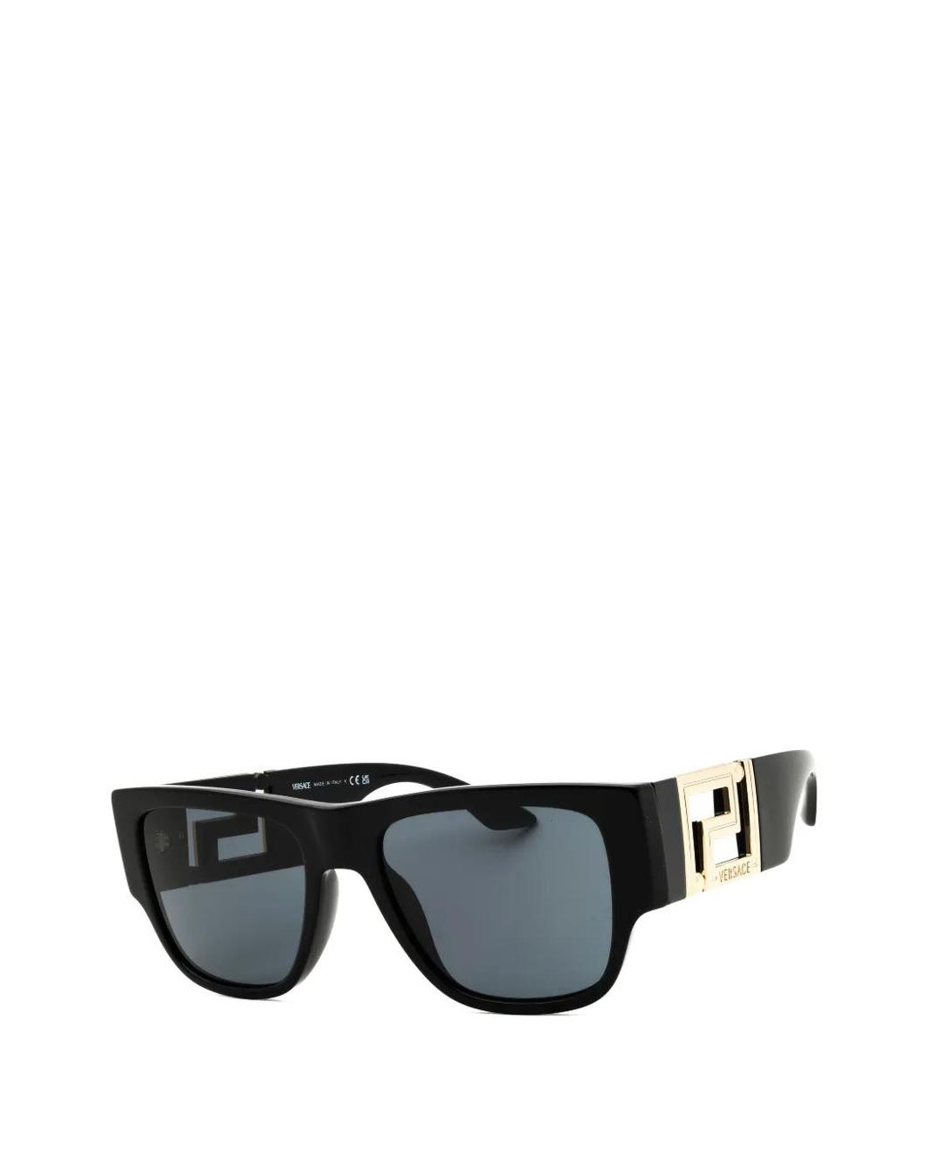 Versace Black Greca Rectangle-Frame Sunglasses for men
