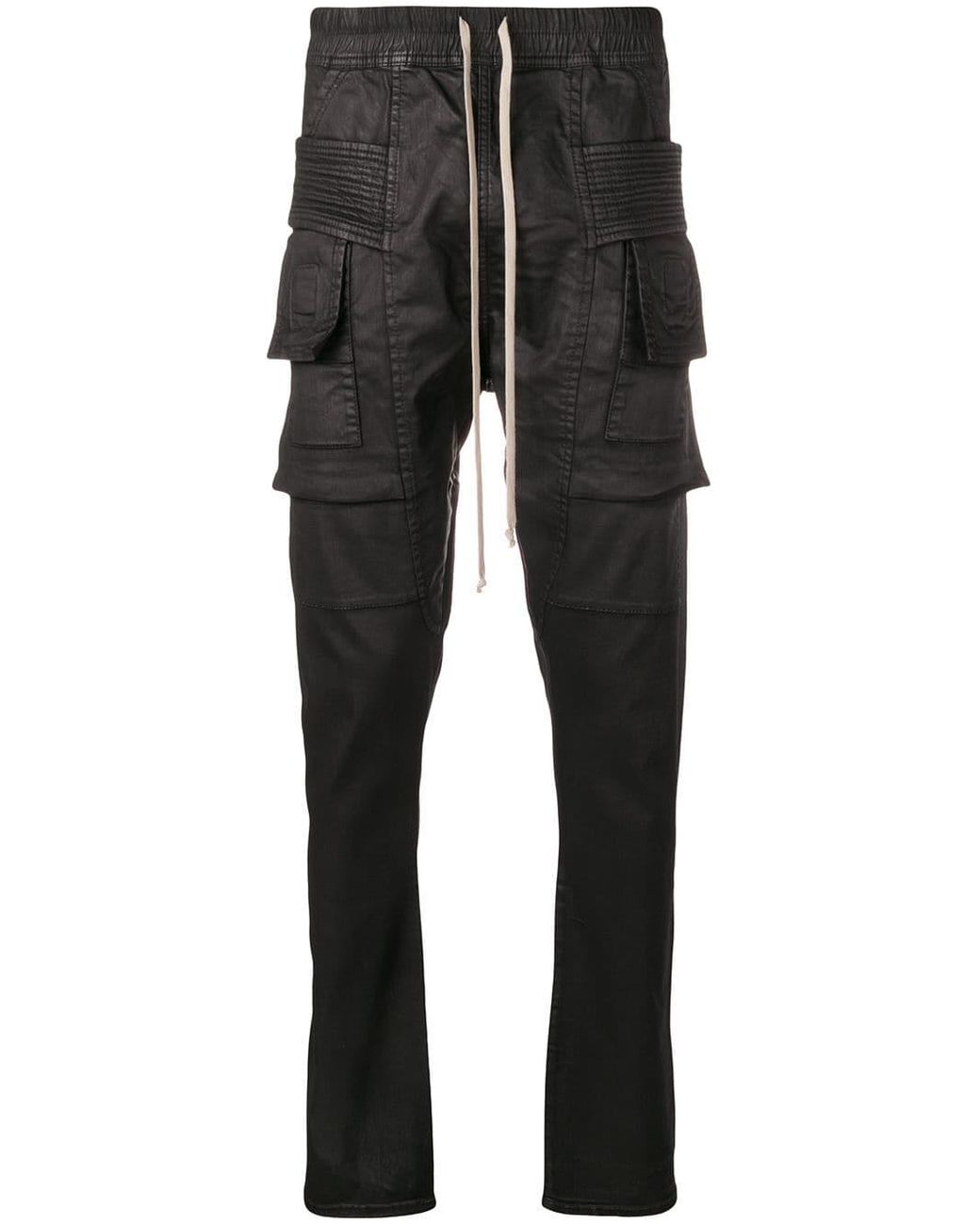 パンツ Rick owens drkshdw wax cargo jog pants Rick Owens Waxed Cargo Trousers in Black for Men | Lyst