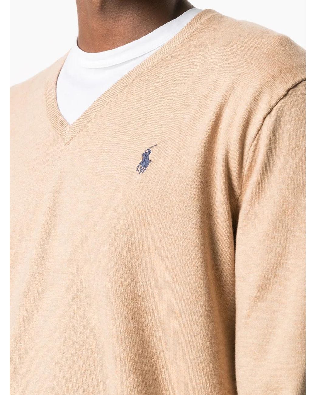 Polo Ralph Lauren Natural Logo-Patch Fine Knit Jumper for men