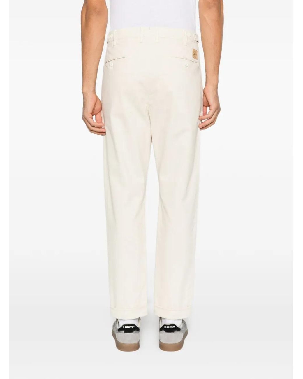 Jacob Cohen White Henry Pleated Straight-Leg Trousers for men