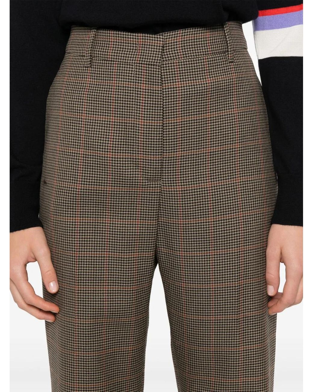 Golden Goose Deluxe Brand Gray W's New Relaxed Pant Pied De Poule Check Clothing