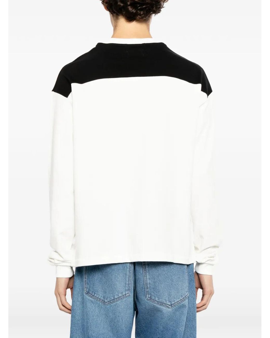 Rhude Black Logo-Print Panelled T-Shirt for men