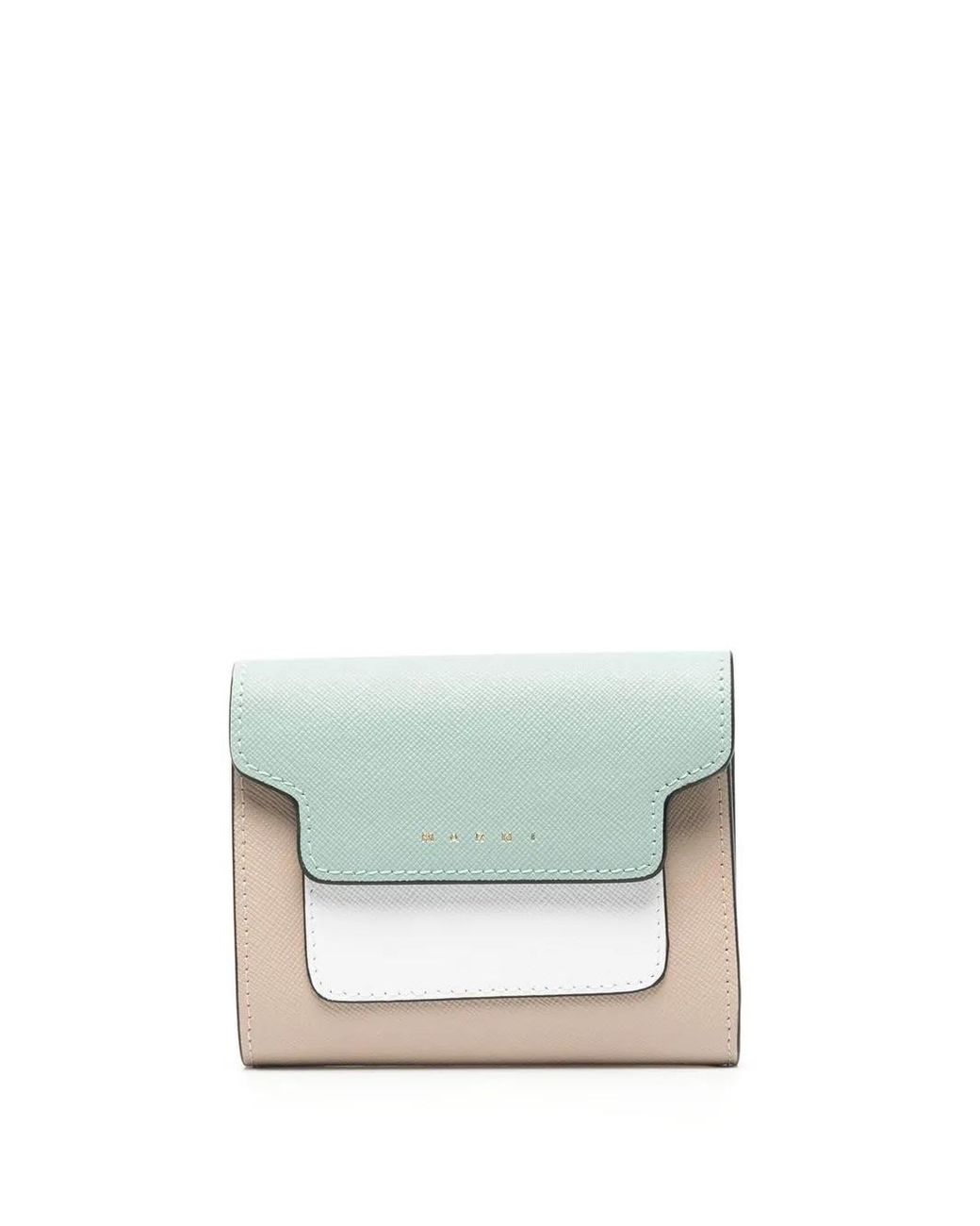 Marni Blue Logo-Print Leather Wallet