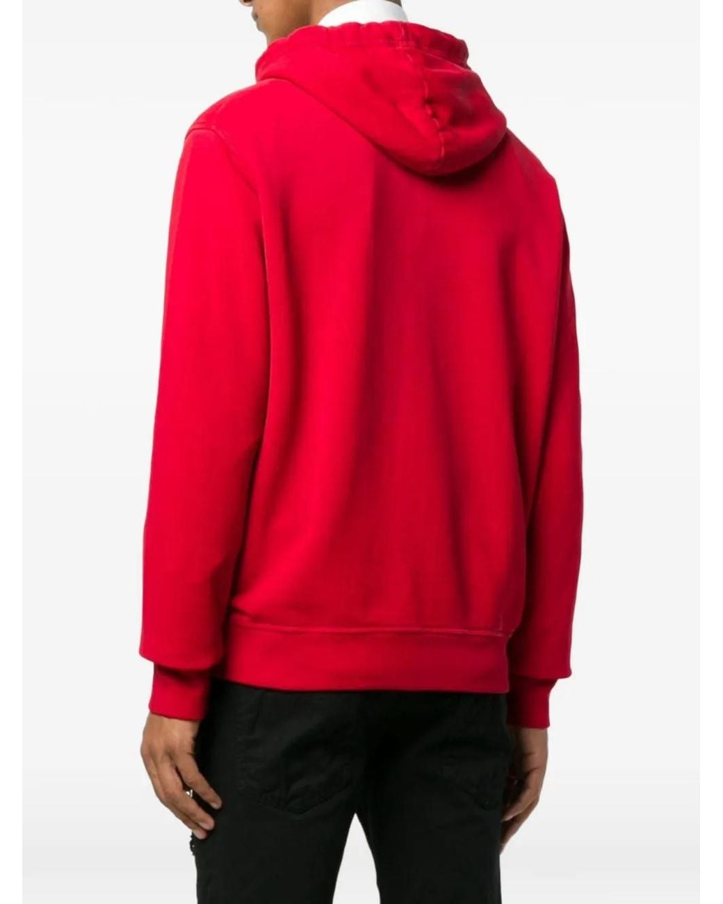 DSquared² Red Logo-Print Zip-Up Hoodie for men